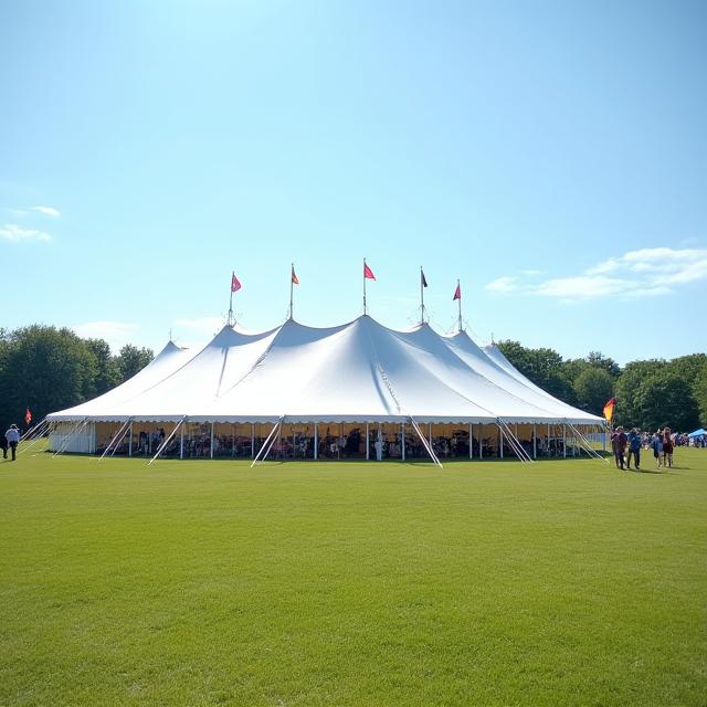 Large festival tent rental setup