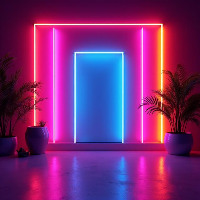 Neon backdrop for influencer events