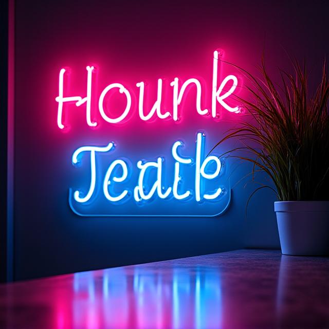 Custom neon sign with text